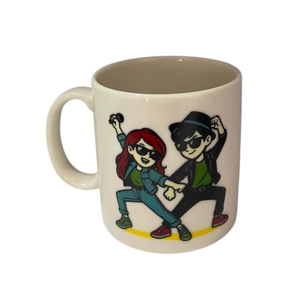 MANGO SEVGİLİLER DESEN MUG BARDAK PORSELEN