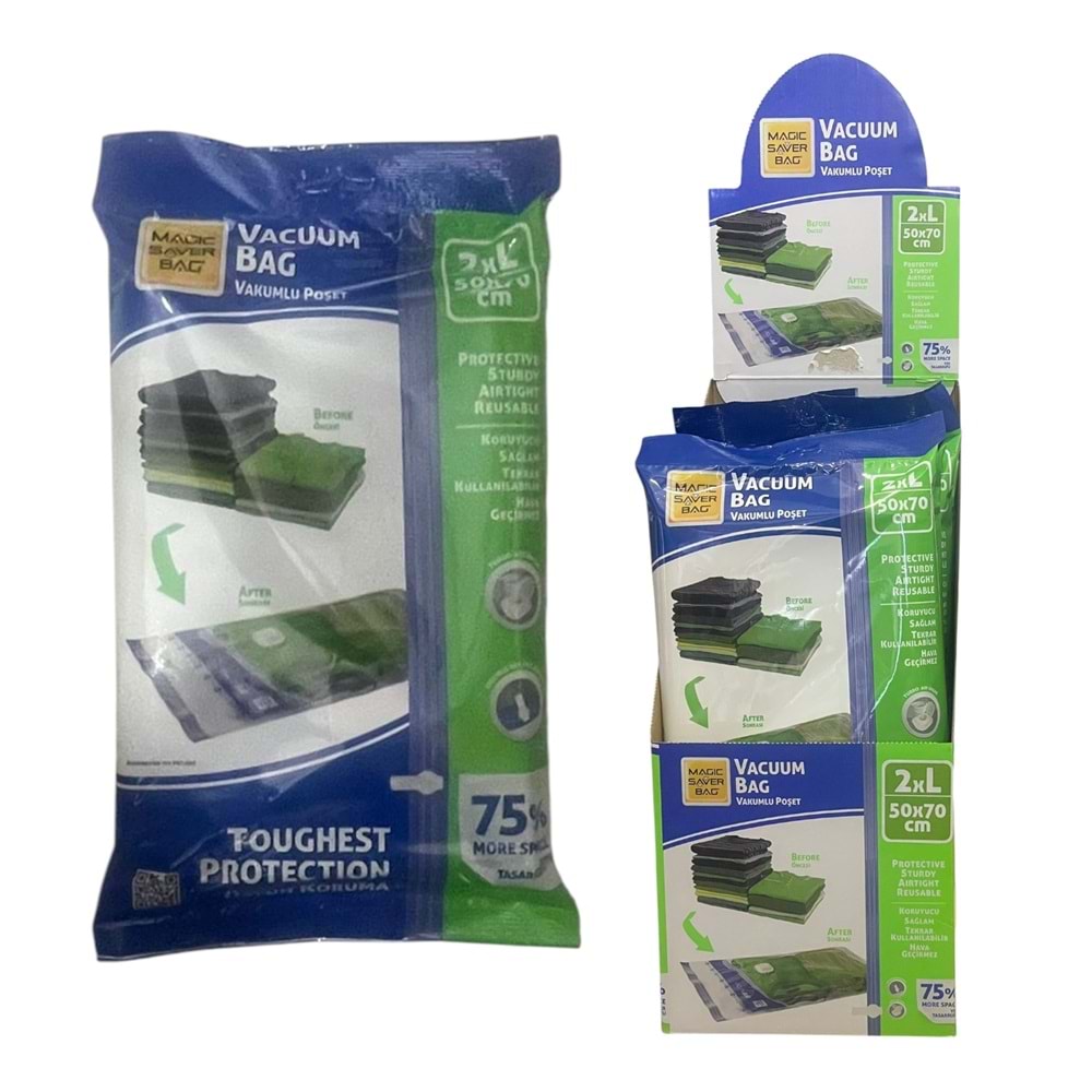 MAGIC SAVER 2Lİ VAKUMLU HURÇ L 50X70 *8 / *48