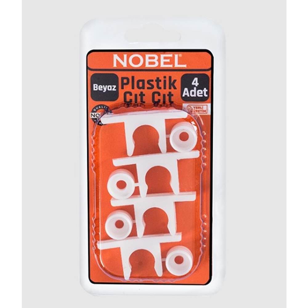 NOBEL FIX PLASTİK ÇIT ÇIT BEYAZ 4 LÜ 12*