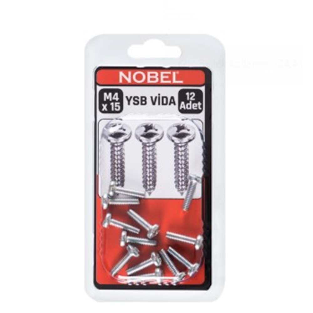 NOBEL FIX YSB VİDA (M4) 15 MM 12 Lİ 12*