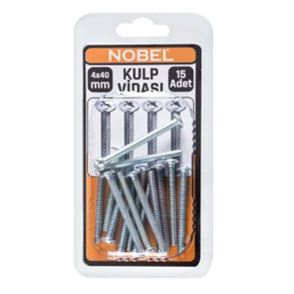NOBEL FIX METRİK KULP VİDASI 4X40 MM 15 Lİ