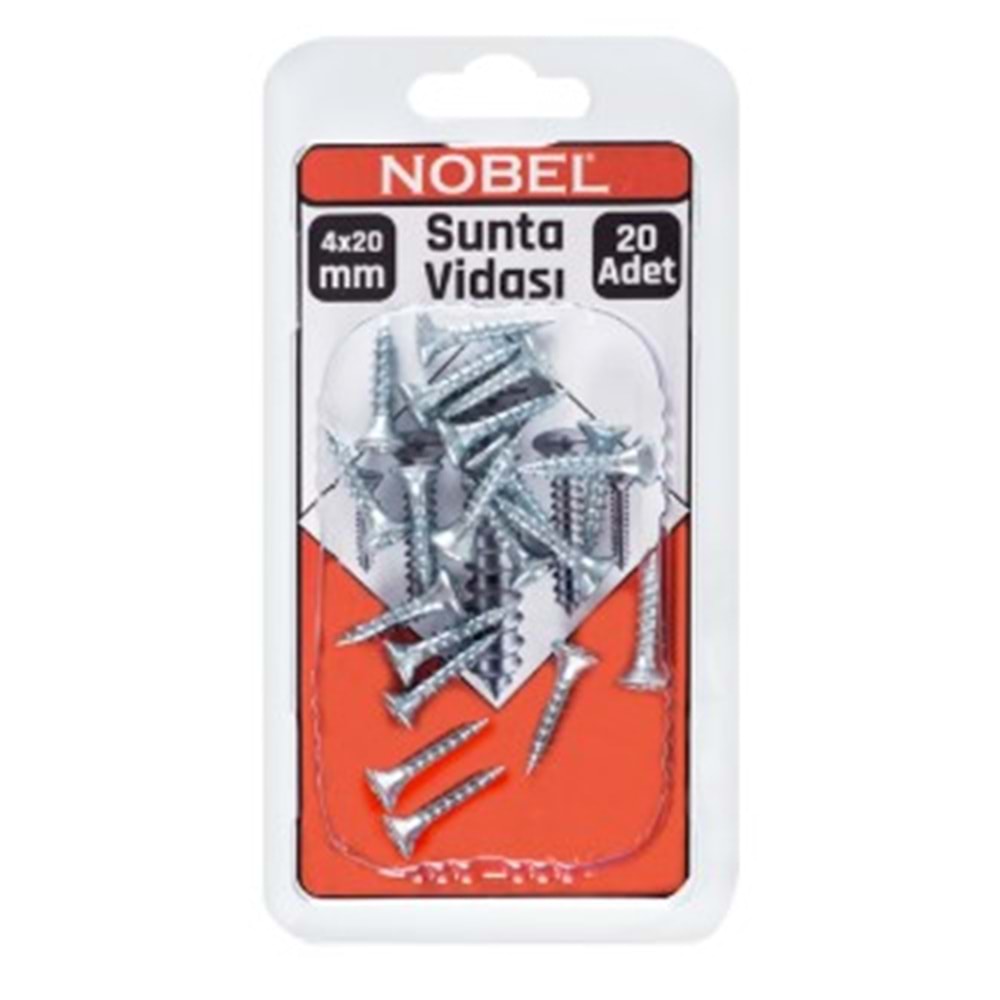 NOBEL FIX SUNTA VİDASI YHB 4 X 20 MM 20 Lİ 12*