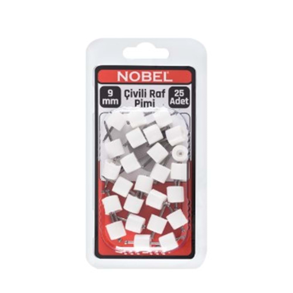 NOBEL FIX ÇİVİLİ RAF PİMİ BEYAZ Q9 MM 25 Lİ 12*