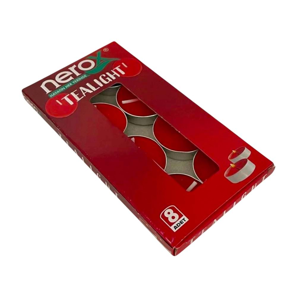 NEROX MUM TEALİGHT 8'Lİ KUTULU KIRMIZI *220