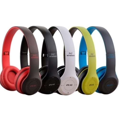 P47 BLUETOOTH KULAK ÜSTÜ KULAKLIK MP3 ÇALARLI KULAKLIK