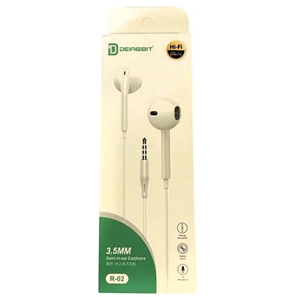 DEIABBIT KABLOLU TELEFON KULAKLIĞI 3.5MM JACK *12