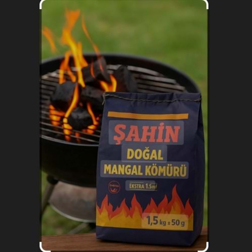 ŞAHİN DOĞAL MANGAL KÖMÜRÜ EXTRA 1.SINIF 1,5KG *48