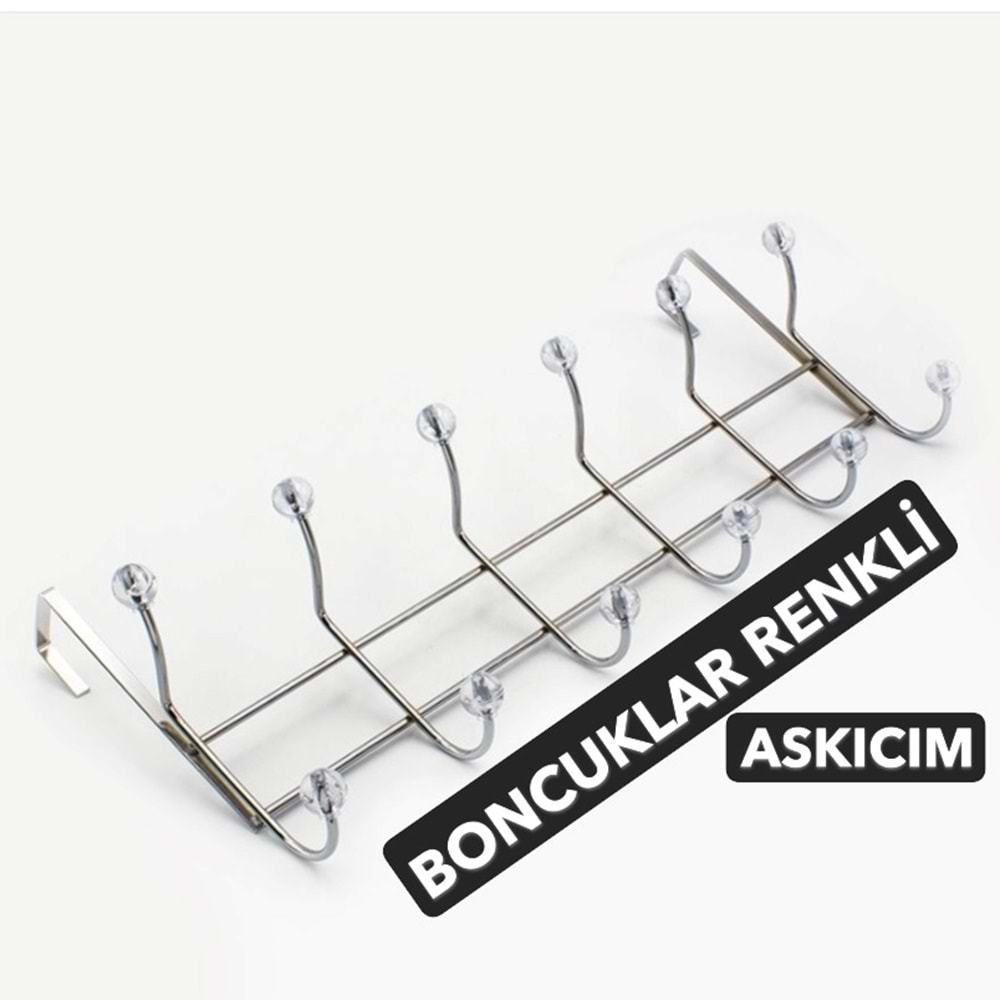 ASKICIM 6 LI RENKLİ BONCUKLU KAPI ARKASI ASKI
