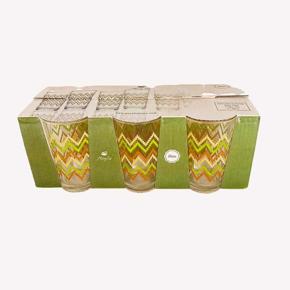 STAİRS KAHVE YANI BARDAK DESENLİ 6 LI *12