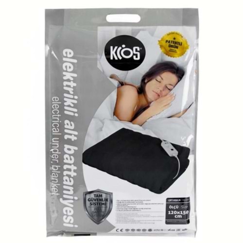 KİOS ELEKTRİKLİ BATTANİYE KEÇE 120X150 ÇİFT KİŞİLİK