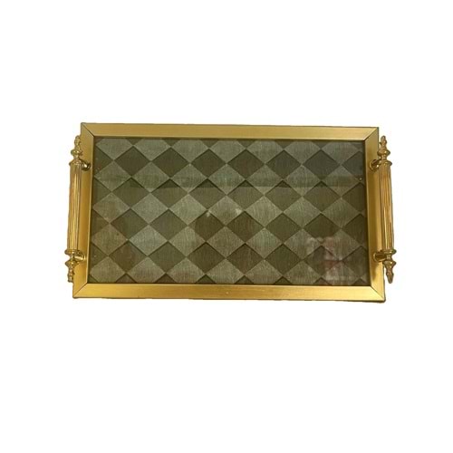 İREM HOME LÜX SUNUM TEPSİSİ CAM KENARLARI VARAKLI