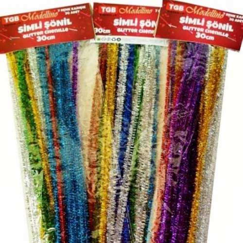 TGB SİMLİ ŞÖNİL 30CM 7RENK 20ADET
