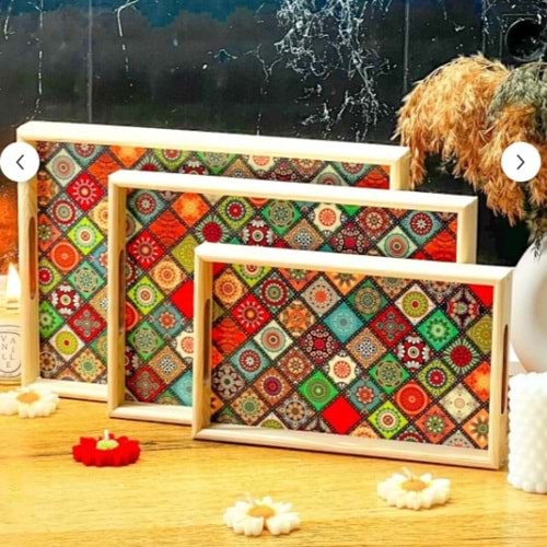 İTHAL 3 LÜ AHŞAP TEPSİ