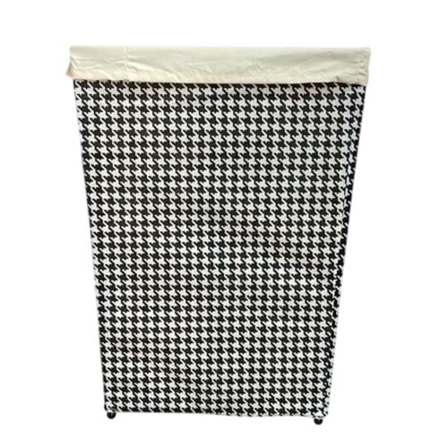 YUVALİN DİKDÖRTGEN METAL KİRLİ ÇAMAŞIR SEPETİ BEZLİ