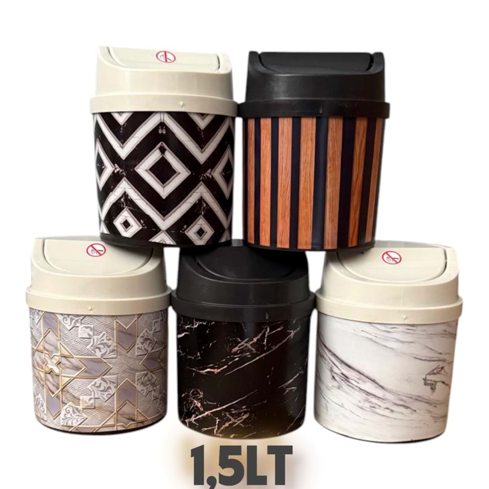 TOPALOĞLU 1,5 LT TEZGAH ÜSTÜ ÇÖP KOVASI KLİK