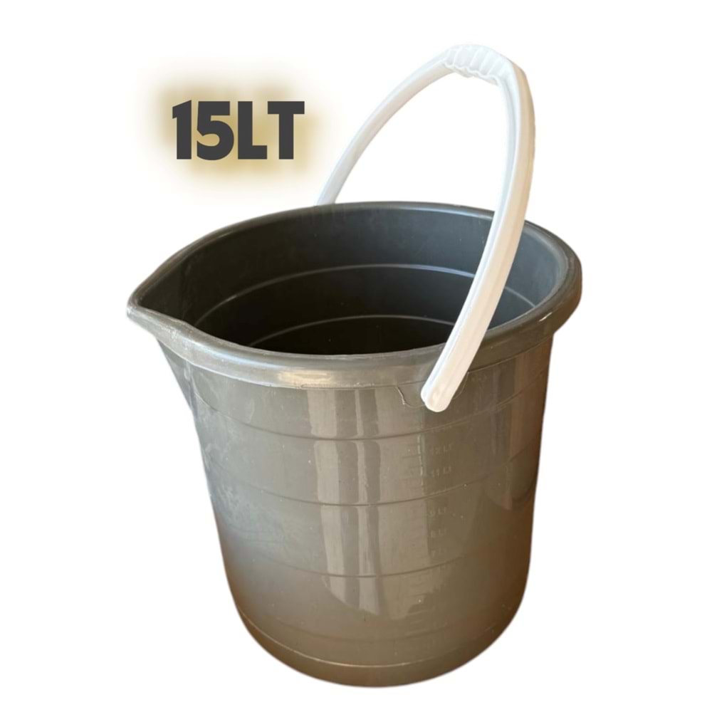TOPALOĞLU TEMİZLİK KOVASI 15LT GRİ