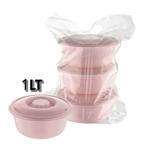 YUVARLAK KAPAKLI 3 LÜ SAKLAMA KABI 1LT