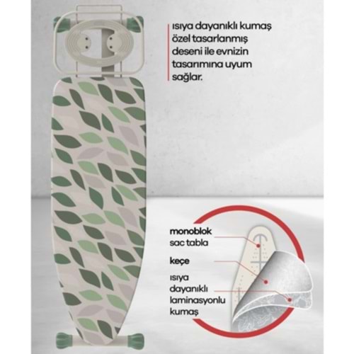 PERİLLA VALERİA ÜTÜ MASASI 43X124CM