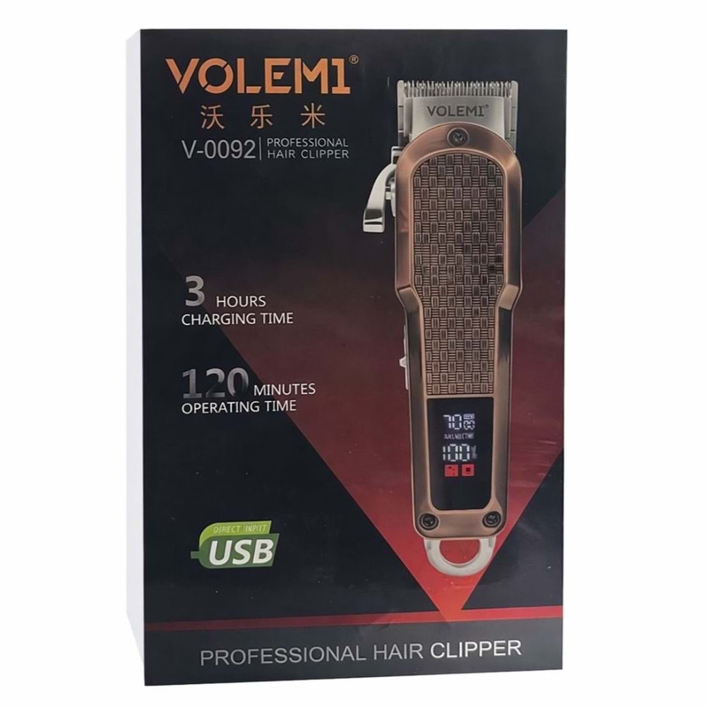 VOLEMİ ŞARJLI TRAŞ MAKİNASI METAL