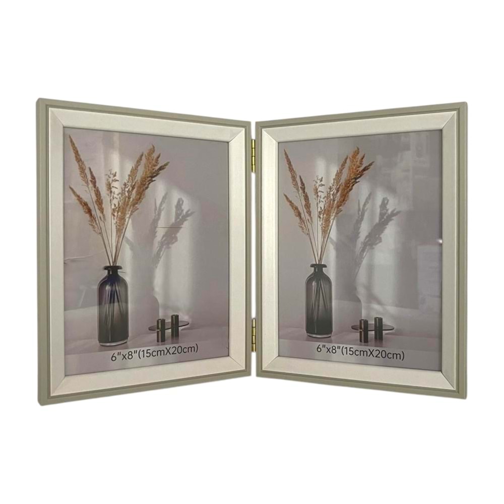 VADİ MİRA AHŞAP MENTEŞELİ İKİLİ ÇERÇEVE 15X20CM 24*