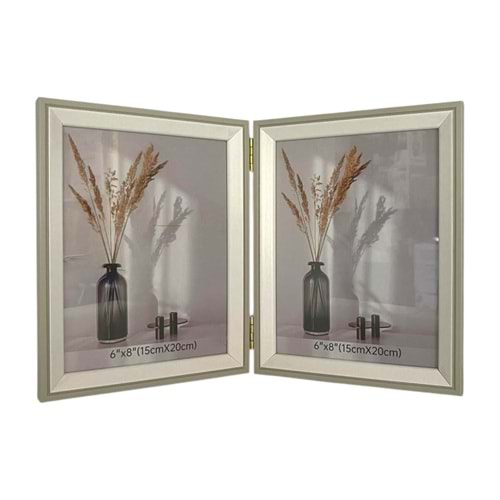 VADİ MİRA AHŞAP MENTEŞELİ İKİLİ ÇERÇEVE 15X20CM 24*