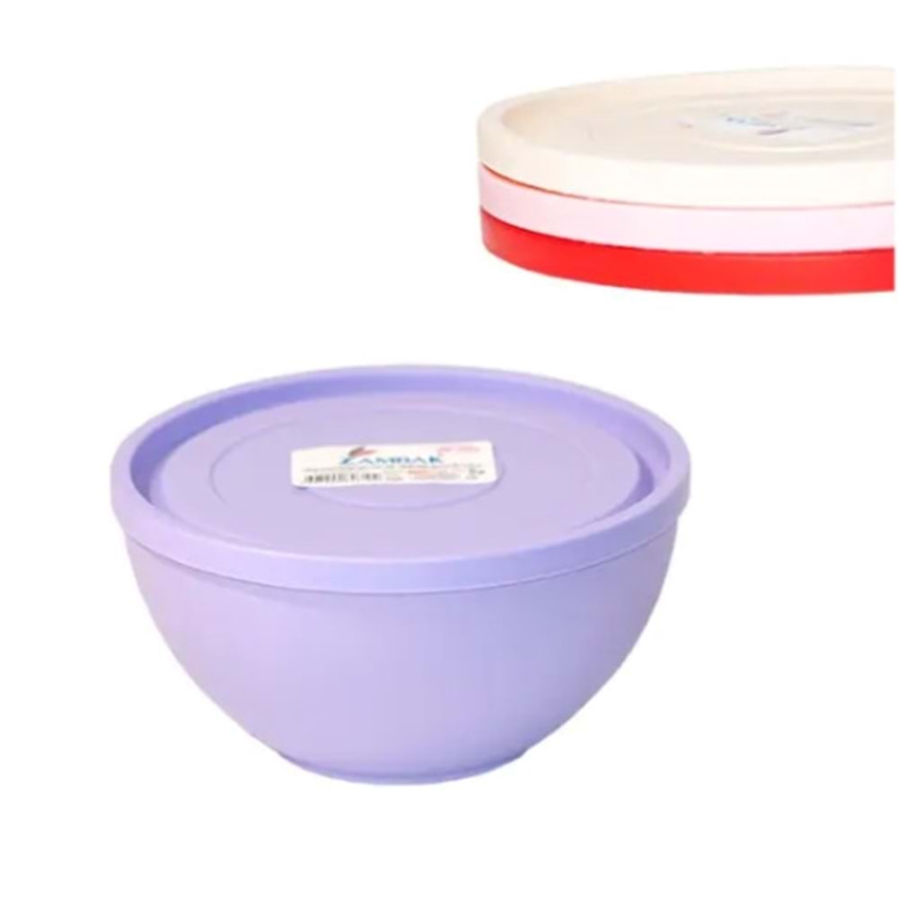 ZAMBAK YUVARLAK KASE KAPAKLI NO.3-2,25LT SAKLAMA KABI